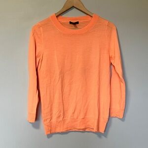NWOT J. Crew Tippi 100% Merino Wool Bright Orange Crewneck Sweater
